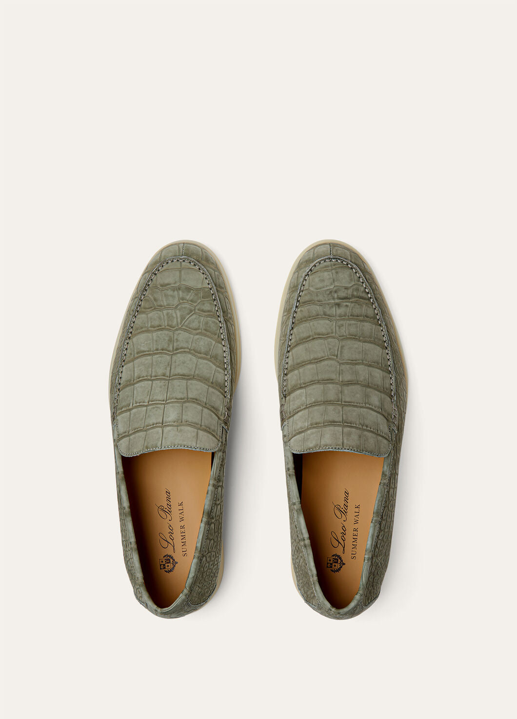 Summer Walk in Military Grey Alligator Leather for Men