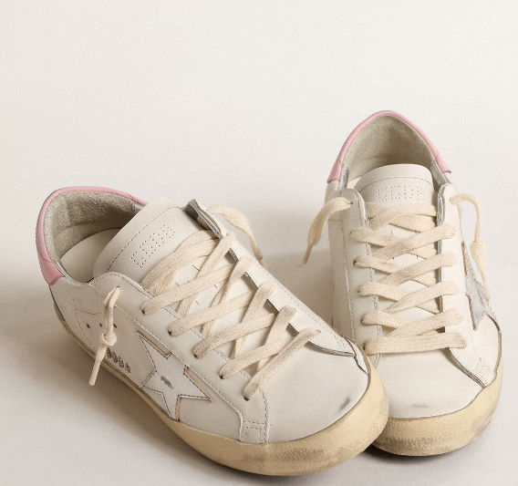 Super-Star Women with a silver leather star and pink reinforcement