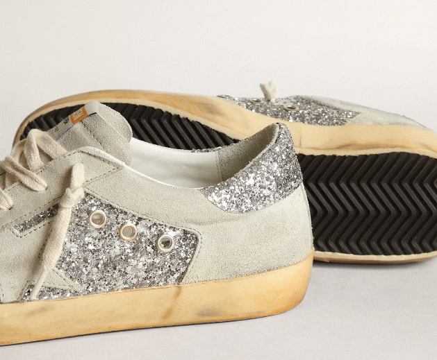 Super-Star Women in silver glitter with a star and glace inserts
