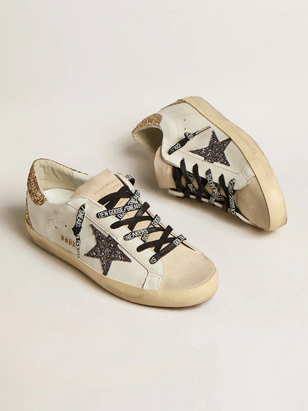 Super-Star with gold and gray glitter