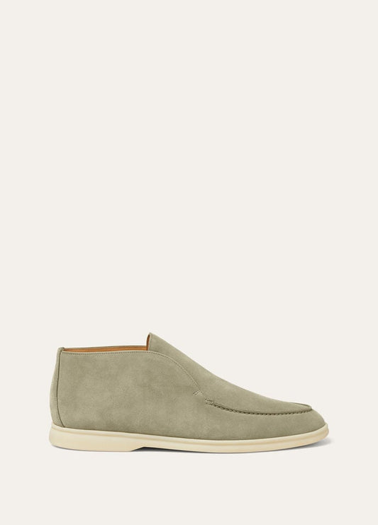 Open Walk Boots in Military Grey Suede