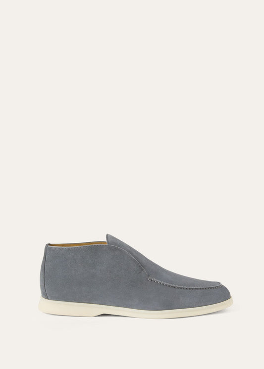 Open Walk Boots in Ice Blue Suede