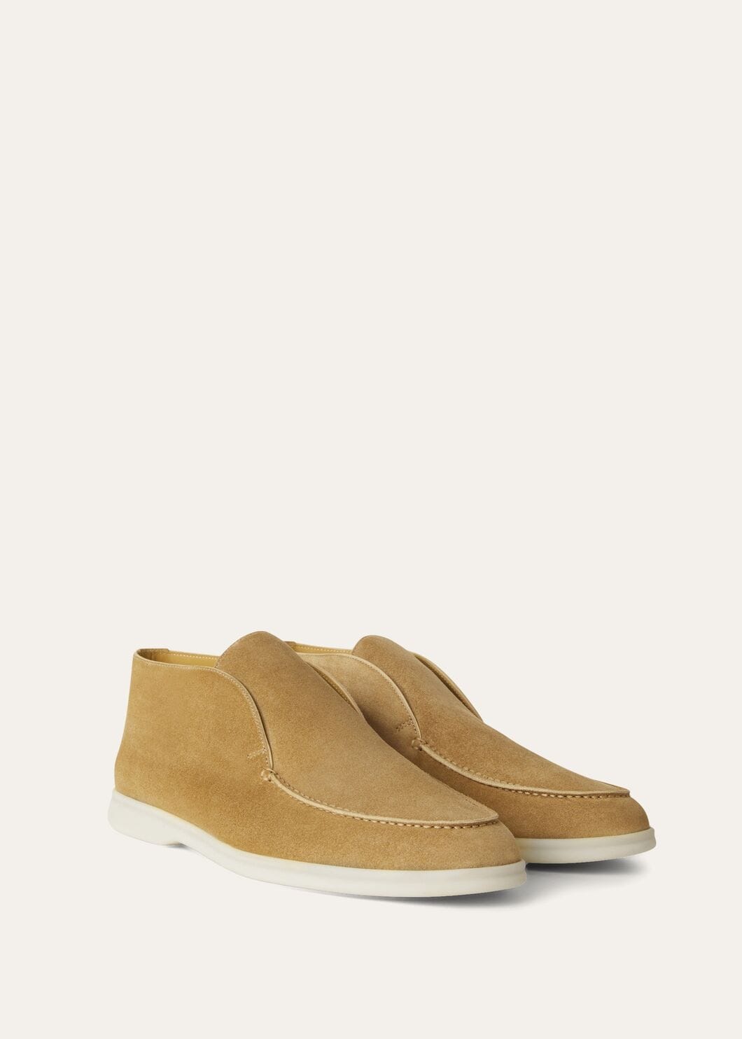 Open Walk Boots in Beige Suede