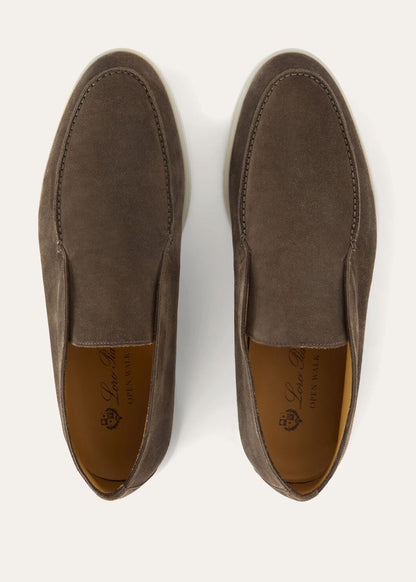 Open Walk Boots in Warm Grey Suede