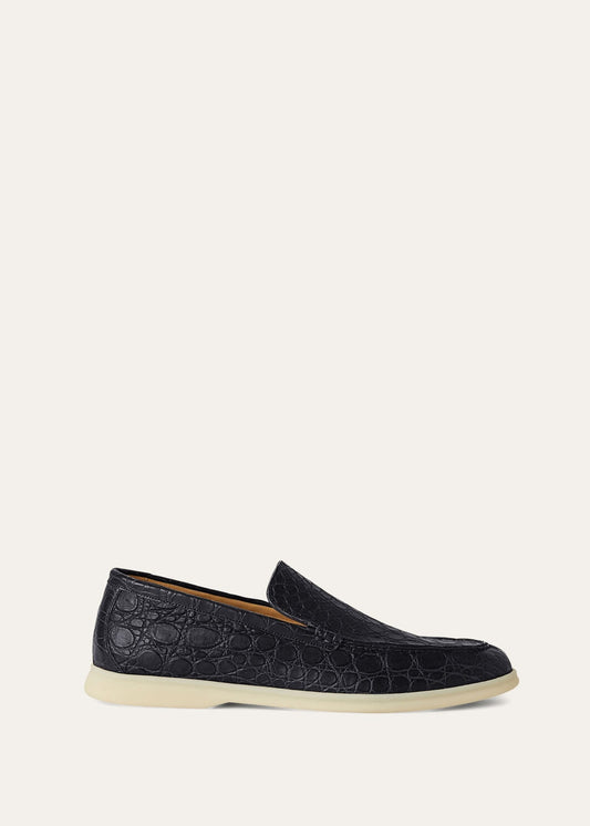 Summer Walk in Blue Caiman Leather for Men