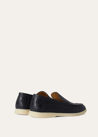 Summer Walk in Blue Caiman Leather for Men