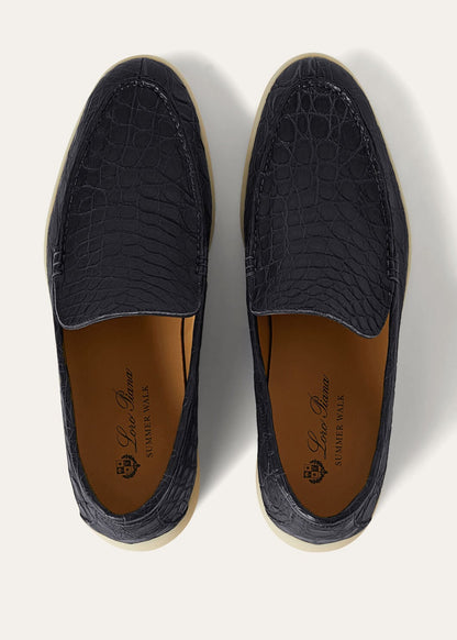 Summer Walk in Blue Caiman Leather for Men