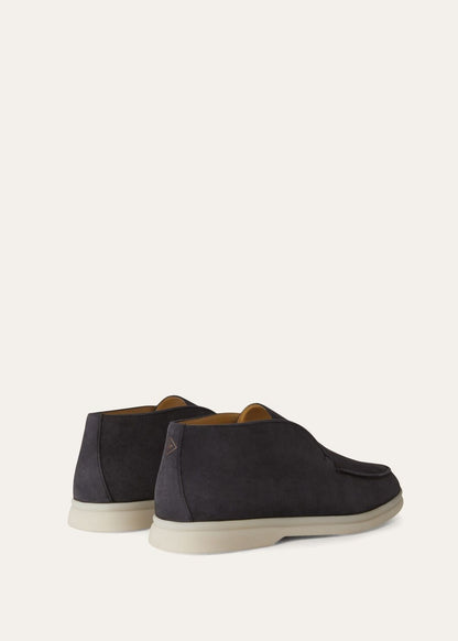 Open Walk Boots in Caviar Suede