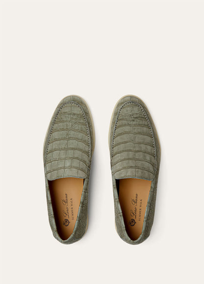Summer Walk in Military Grey Alligator Leather for Men