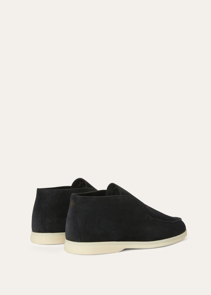 Open Walk Boots in Matte Black Suede