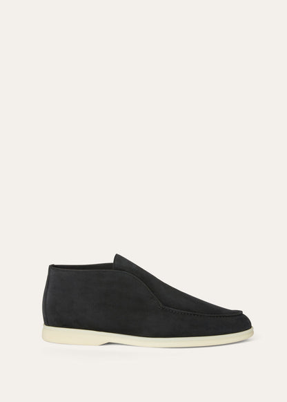 Open Walk Boots in Matte Black Suede