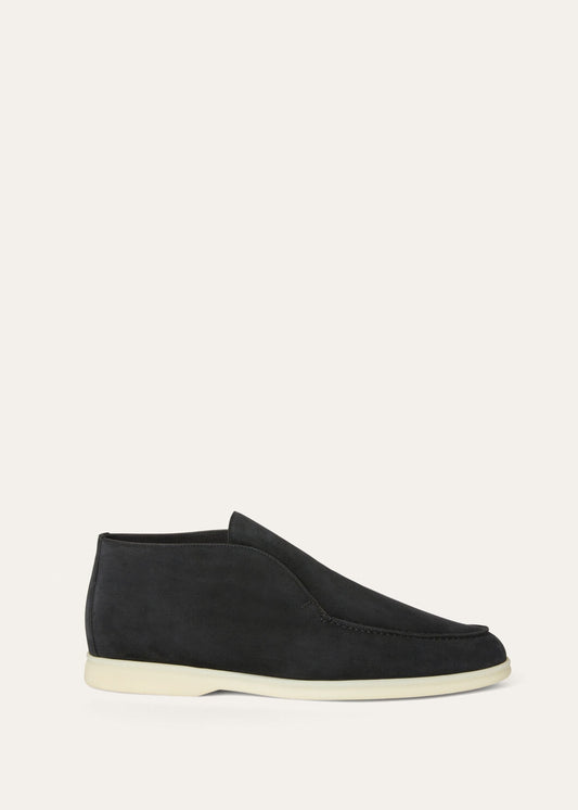 Open Walk Boots in Matte Black Suede