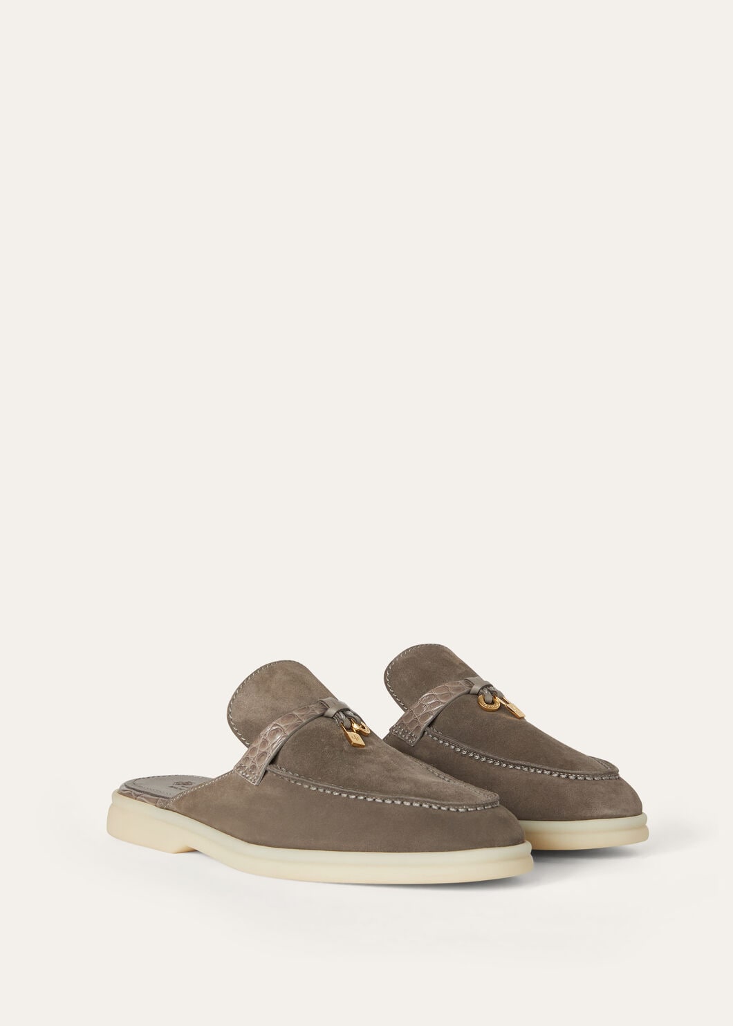Babouche Charms Walk in Grey Suede for Women