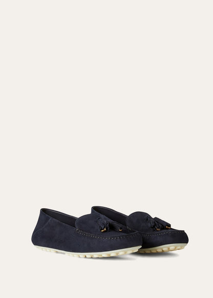Dot Sole Walk in Navy Blue Suede for Women