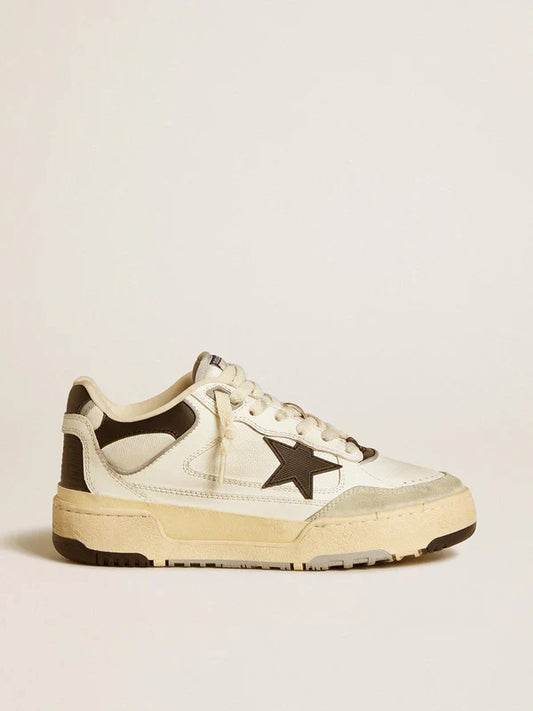 Forty2 Women with a black star and black leather heel tab