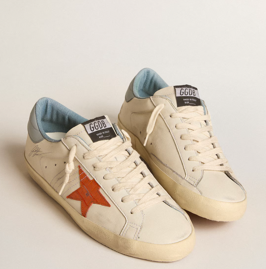 Super-Star Men with a crocodile print star and blue-silver reinforcement