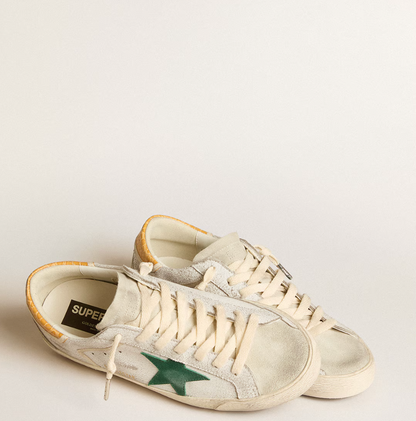 Super-Star with a green suede star and yellow crocodile leather reinforcement
