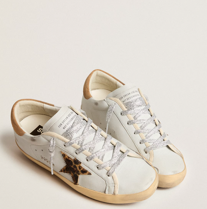 Super-Star in nappa leather with a horse leather star and suede reinforcement