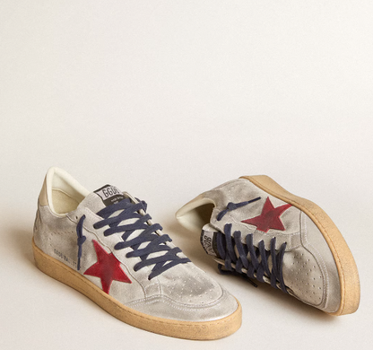 Ball Star in laminated suede with a suede star and leather reinforcement