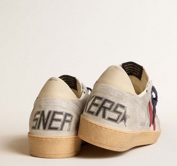 Ball Star in laminated suede with a suede star and leather reinforcement