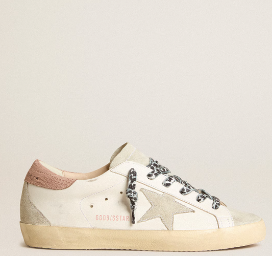 Super-Star with a suede star and pink reinforcement with lizard print