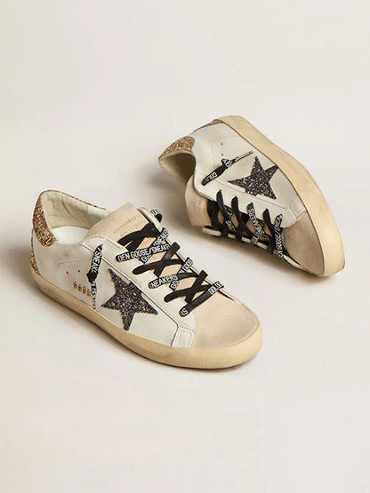 Super-Star with gold and gray glitter